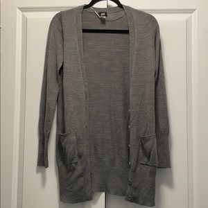 Gray Oversized Cardigan Sweater